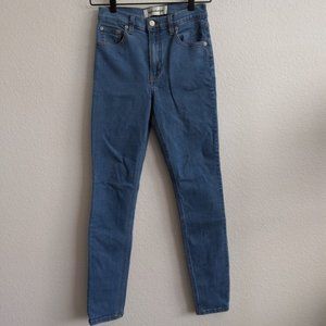 Reformation High-Rise True Blue Wash Skinny Jeans